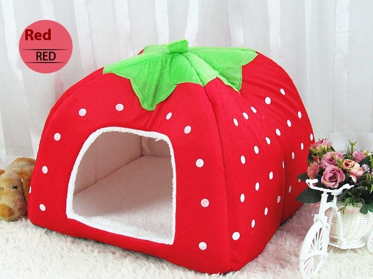 Pet Bed House Soft Fruit Animal Fur