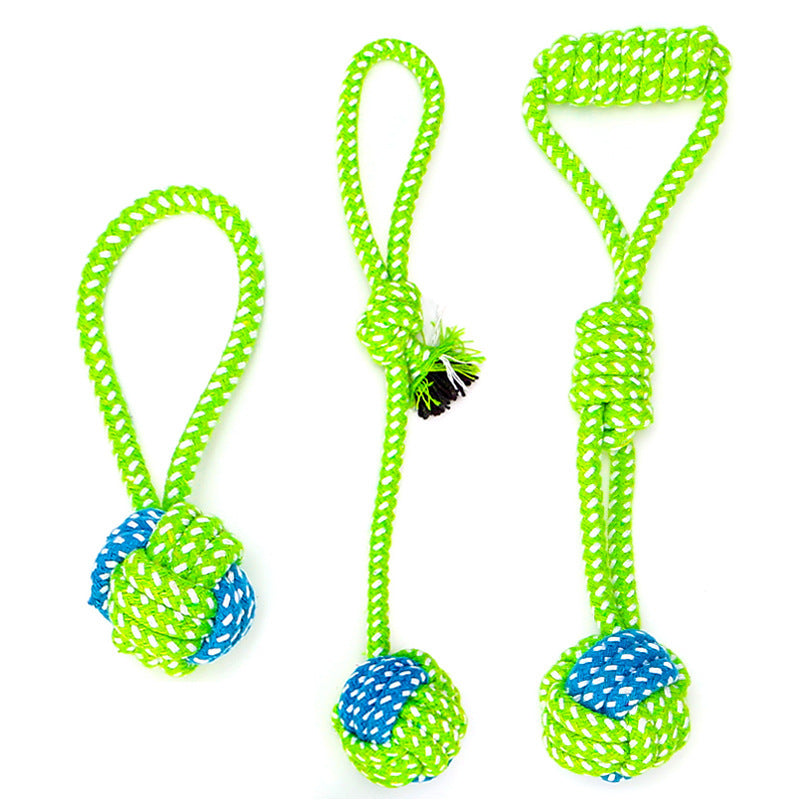 Bite-resistant Cotton Rope Teeth Cleaning Rope Knotting Cat And Dog Toy Set