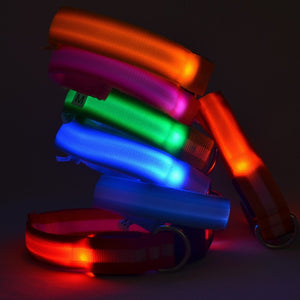 LED Fiber Luminous Pet Collar Dog Ring