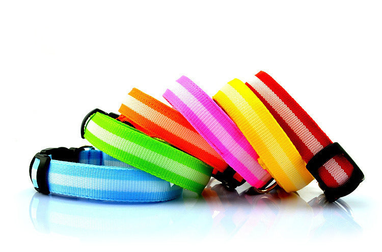 LED Fiber Luminous Pet Collar Dog Ring