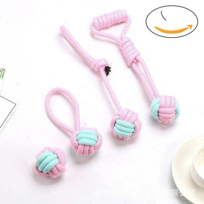 Bite-resistant Cotton Rope Teeth Cleaning Rope Knotting Cat And Dog Toy Set