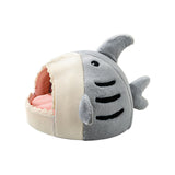 Pet Bed Soft Round Shark Semi Open
