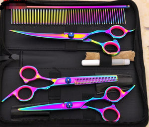 Pet Grooming Scissors Set Rainbow