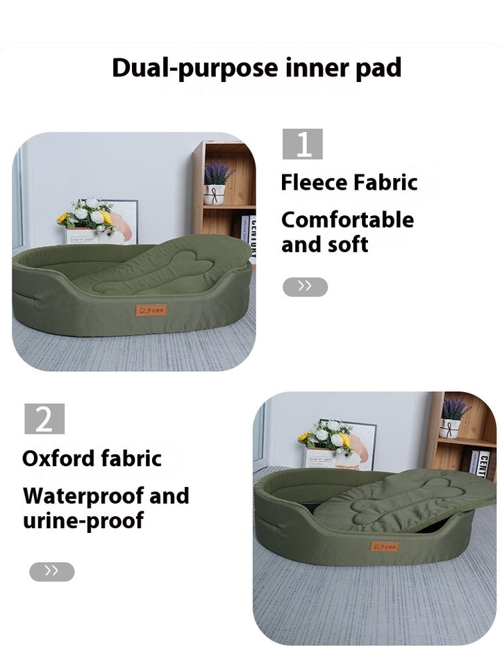 Pet Bed Soft Oxford Oval Washable