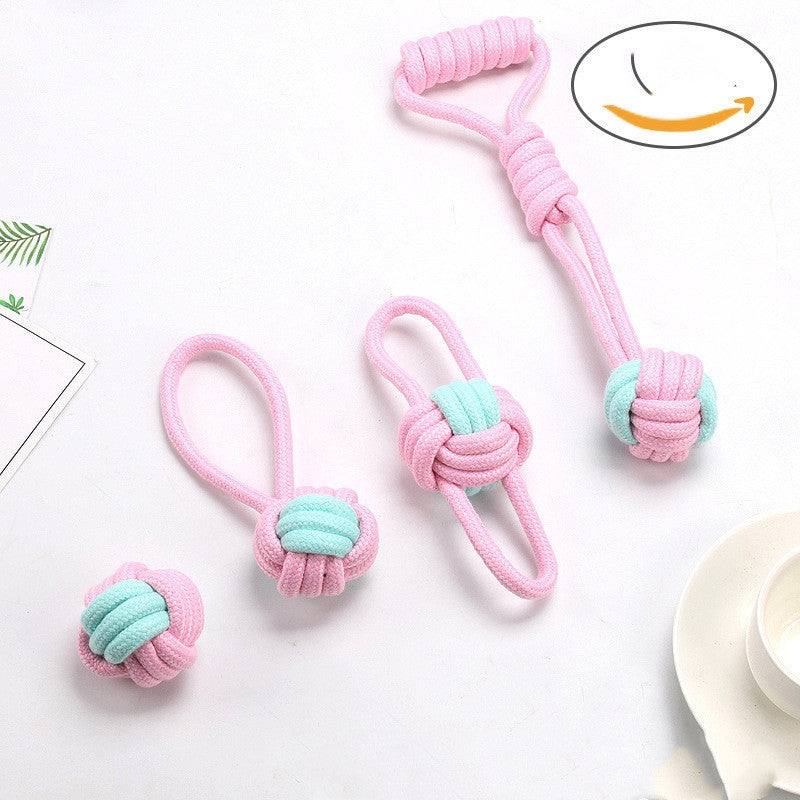 Bite-resistant Cotton Rope Teeth Cleaning Rope Knotting Cat And Dog Toy Set