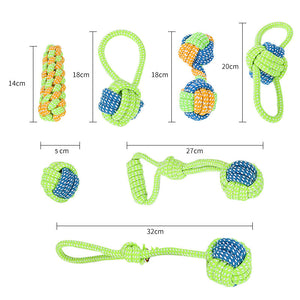 Bite-resistant Cotton Rope Teeth Cleaning Rope Knotting Cat And Dog Toy Set