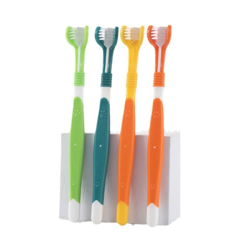 Pet Grooming Toothbrush 3 Side Oral Cleaning