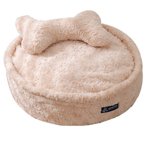 Pet Bed Soft Round Bone Washable