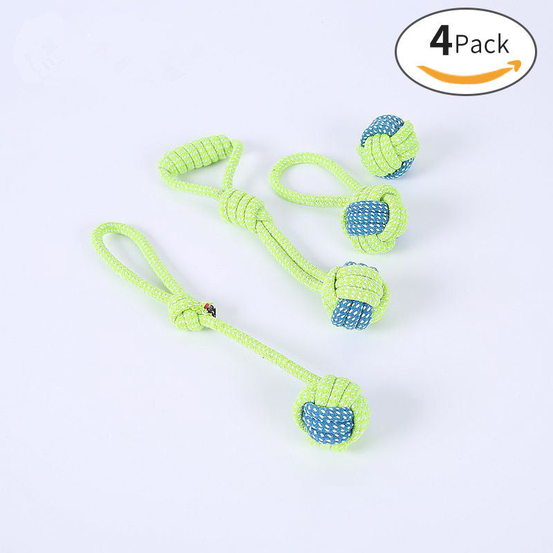 Bite-resistant Cotton Rope Teeth Cleaning Rope Knotting Cat And Dog Toy Set