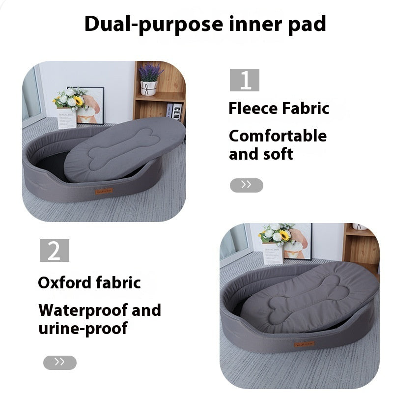 Pet Bed Soft Oxford Oval Washable
