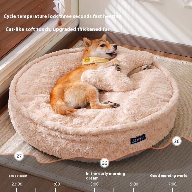 Pet Bed Soft Round Bone Washable