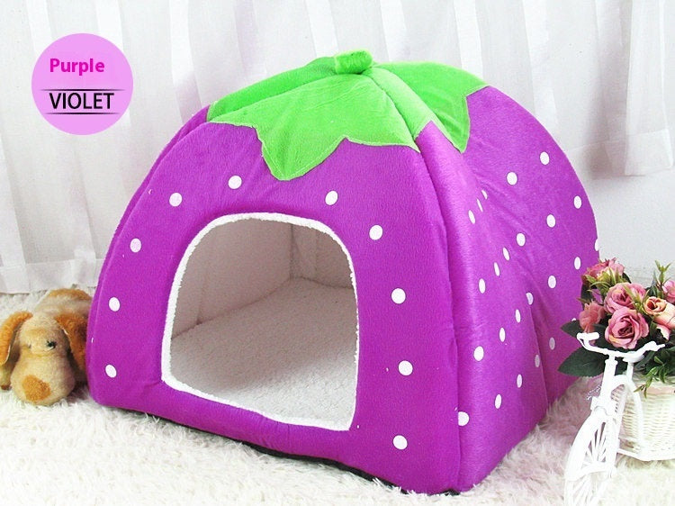 Pet Bed House Soft Fruit Animal Fur