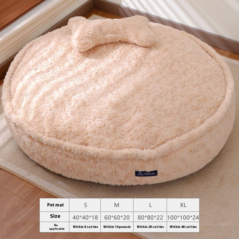 Pet Bed Soft Round Bone Washable