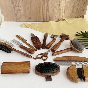 Pet Grooming Comb Solid Wood Antique