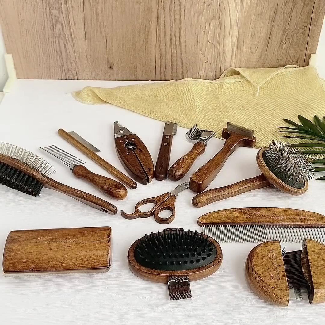Pet Grooming Comb Solid Wood Antique