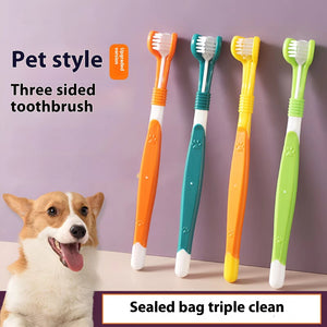 Pet Grooming Toothbrush 3 Side Oral Cleaning