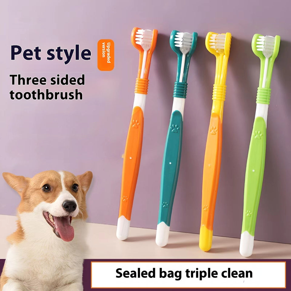 Pet Grooming Toothbrush 3 Side Oral Cleaning