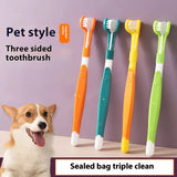 Pet Grooming Toothbrush 3 Side Oral Cleaning